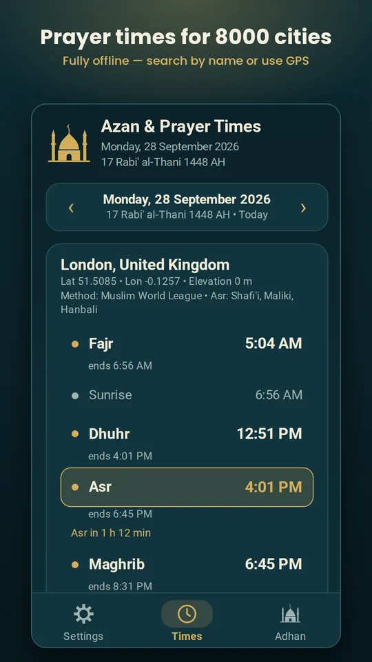 Azan & Prayer Times 1