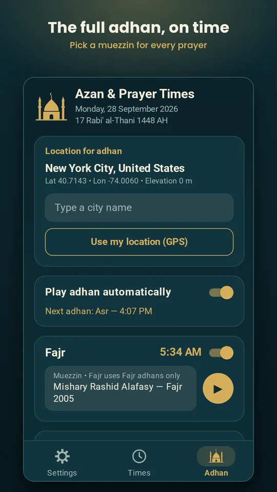 Azan & Prayer Times 2